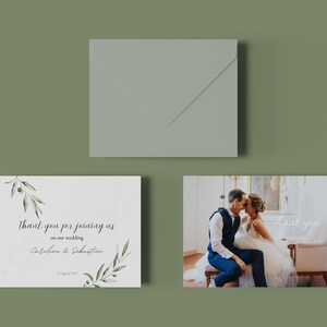 Thank you card - Greeting card - Provencal - Olive branch - digital download - editable  and printable  - French style - South France style