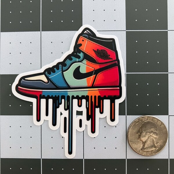 Jordan 1 Colorful Splash 3 inch Sticker. Matte Finish. Water and Scratch Resistant. Dishwasher safe