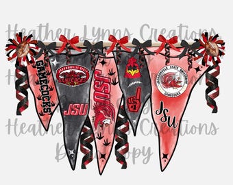 Red & Black Jacksonville State Gamecocks Pennant Flag – DIGITAL DOWNLOAD