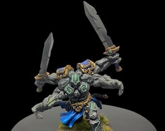 Hand-Painted Rune Golem Miniature | Fantasy Tabletop RPG Figure | D&D Miniature for TTRPG and Wargames | Painted Miniature