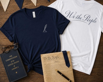 Camiseta patriótica "Nós, o Povo", Camiseta de História Americana, Camiseta da Constituição, Camiseta do Quatro de Julho, Camiseta do Orgulho dos EUA, Camiseta do Dia da Independência