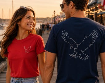 Camiseta Patriótica com Águia, Camiseta com Águia Americana, Camiseta do Quatro de Julho, Camiseta do Dia da Independência, Presente para Amantes dos EUA, Camiseta com Estampa da Liberdade