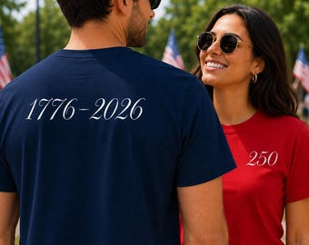 Camiseta Comemorativa dos 250 Anos dos EUA, Camiseta 1776-2026, Camiseta do 250º Aniversário da América, Camiseta do Semiquincentenário, Presente Patriótico e Histórico, Presente para Veteranos