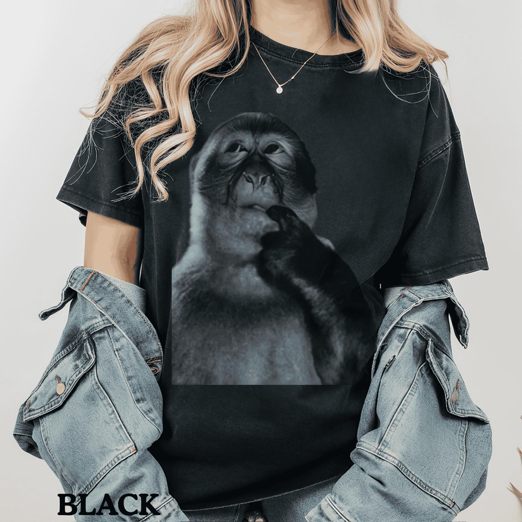 Snbidmk Men’s Monkey Print T-Shirt – Cartoon Short Sleeve Crewneck Tee For Casual Summer Wear