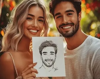 Hand-Drawn Soulmate Portrait & Tarot Reading - Personalized Psychic Art