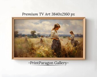 Thanksgiving Frame TV Art Fall Harvest Vintage Autumn Decor Rustic Wall Art Thanksgiving Oil Painting Farmhouse Decor 4K Samsung TV Art