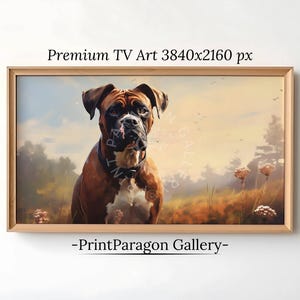 Boxer Frame TV Art Dog Oil Painting Pet Portrait Dog Lover Gift 4K Samsung TV Animal Farmhouse Decor Digital Art Download