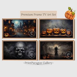 Ambient Halloween Scenery TV Art Set Halloween Home Decor Autumn Frame TV Art Spooky Halloween Frame TV Art Bundle Fall Digital Wall Art