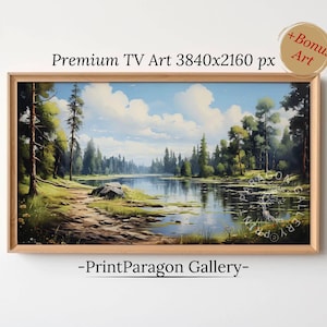 Summer Forest Samsung Frame TV Art Summer Scenery Rural TV Art Landscape Rustic Summer Lake Scenery TV Frame Home Decor Digital Art Download