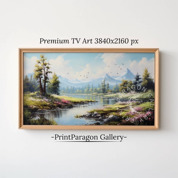 Spring Forest Painting Samsung Frame TV Art Spring Forest Rural TV Art Landscape Country Spring Nature TV Frame Home Decor Digital Download