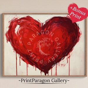 Vintage Love Printable Painting Valentine&#39;s Day Wall Art Heart Home Decor Gift for Her Anniversary Romance Art Print Digital Valentine Decor