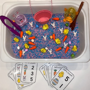 Easter Sensory Bin Sensory Kit Easter Bunny Rabbit Chick Egg Sensory Hands-on Easter Preschooler Toddler Preschool Fine Motor Hands on