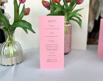 Faltbare Menükarte 3-seitig (Hochzeit) I DIGITALE Canva-Vorlage