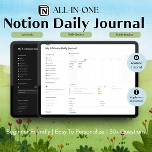 Notion Daily Journal Template | Notion Dashboard | Notion Templates | Digital Journal | Aesthetic Journal | Clarity Through Reflection
