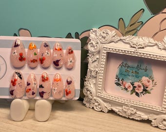 SPOOKY SEASON - Gel Press on Nails - Set of 10 Halloween Disney inspired Nails - Made to Order  - Disney Holiday Nails - Halloween