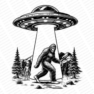 OVNI Pie Grande / SVG PNG jpg / Extraterrestre Pie Grande / Descarga de Pie Grande / OVNI / Yeti / Arte para camisetas / Sublimación / Pie Grande / Impresión