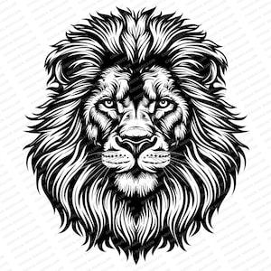 Lion Portrait | SVG PNG JPG | Lion Download | Lion Design | Wildlife Art | Sublimation | Heat Transfer Design