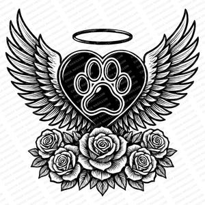 Mémorial du chien | SVG PNG JPG | Perte d'animal de compagnie | In Loving Memory Empreinte de patte | Conception de carte de sympathie | Hommage à un animal de compagnie aimé | Sublimation de pattes de chien | Laser