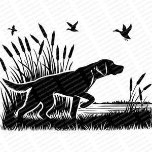 Jagdhund SVG | PNG JPG | Entenjagd | Hund Druck | Jagd | Sofortdownload | T-Shirt Motiv | Hund Kunst | Sublimationsdruck | Jagddruck