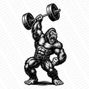 Gorilla Weightlifting | SVG PNG JPG | Bodybuilding | Gym T-shirt Design | Muscles | Gorilla Muscle | Sublimation | Gorilla Fitness Print