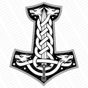 Mjölnir | SVG PNG JPG | Marteau de Thor | T-shirt Thor | épée viking | Vikings | Sublimation | Dieu du tonnerre | Imprimer | Télécharger | Épée