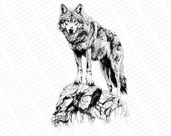 Wolf Sublimation | PNG JPG | Wolf Standing | Instant Download | t-shirt design | Wolf Art | Wolf Clipart