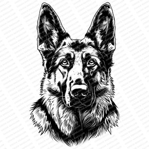 German Shepherd | SVG PNG JPG | German Shepherd Portrait | Sublimation | T-Shirt Design | Dog Art | Dog Portrait | Instant Download