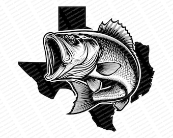 Texas Bass Fischen | SVG JPG PNG | Texas Bass Herunterladen | Texas Bass Design | Barsch Angeln Druck | Sublimationsdruck | Großmaulbarsch | Geh Fischen