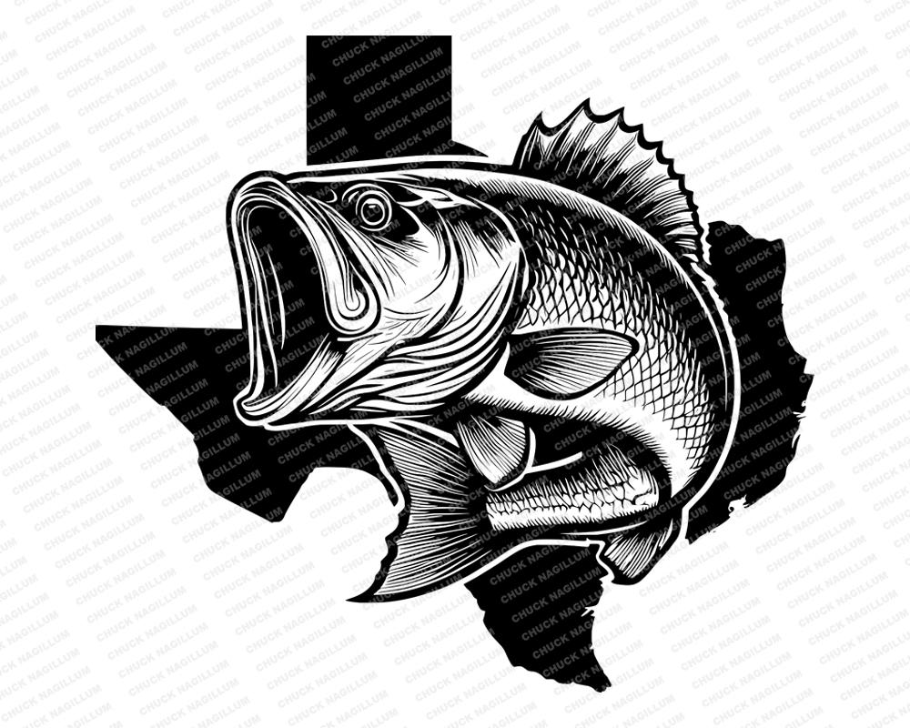 Texas Bass Pattern Texas Bass Fishing | SVG JPG PNG | Texas Bass Download | Texas Bass ...