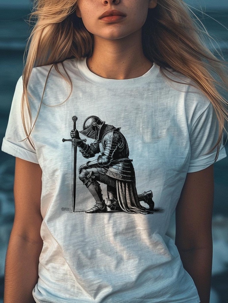 Kneeling Knight | SVG PNG JPG | Medieval Knight Design | Gothic T-shirt ...