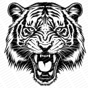 トラ | SVG PNG JPG | ジャングルトラアート | トラのTシャツデザイン | トラのダウンロード | トラのポートレート | トラの昇華プリント | 大きな猫のプリントのダウンロード
