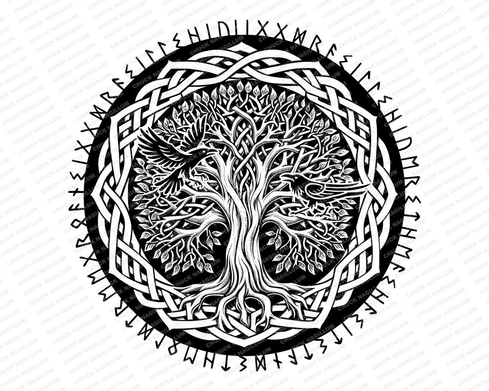 Viking Tree | SVG PNG JPG | Yggdrasil | Odin Ravens | Viking Art ...