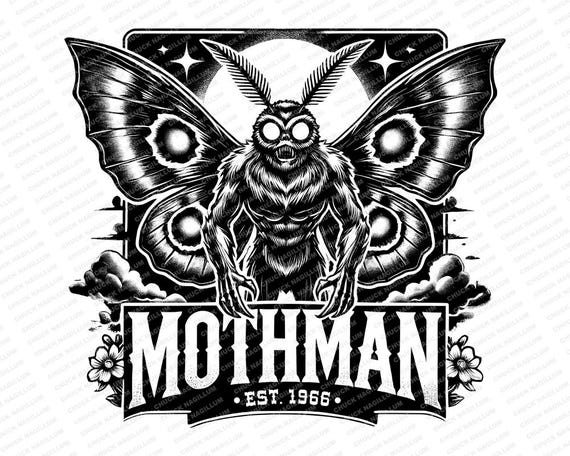Mothman | SVG PNG JPG | Mothman Est. 1966 | Cryptids | Mothman T