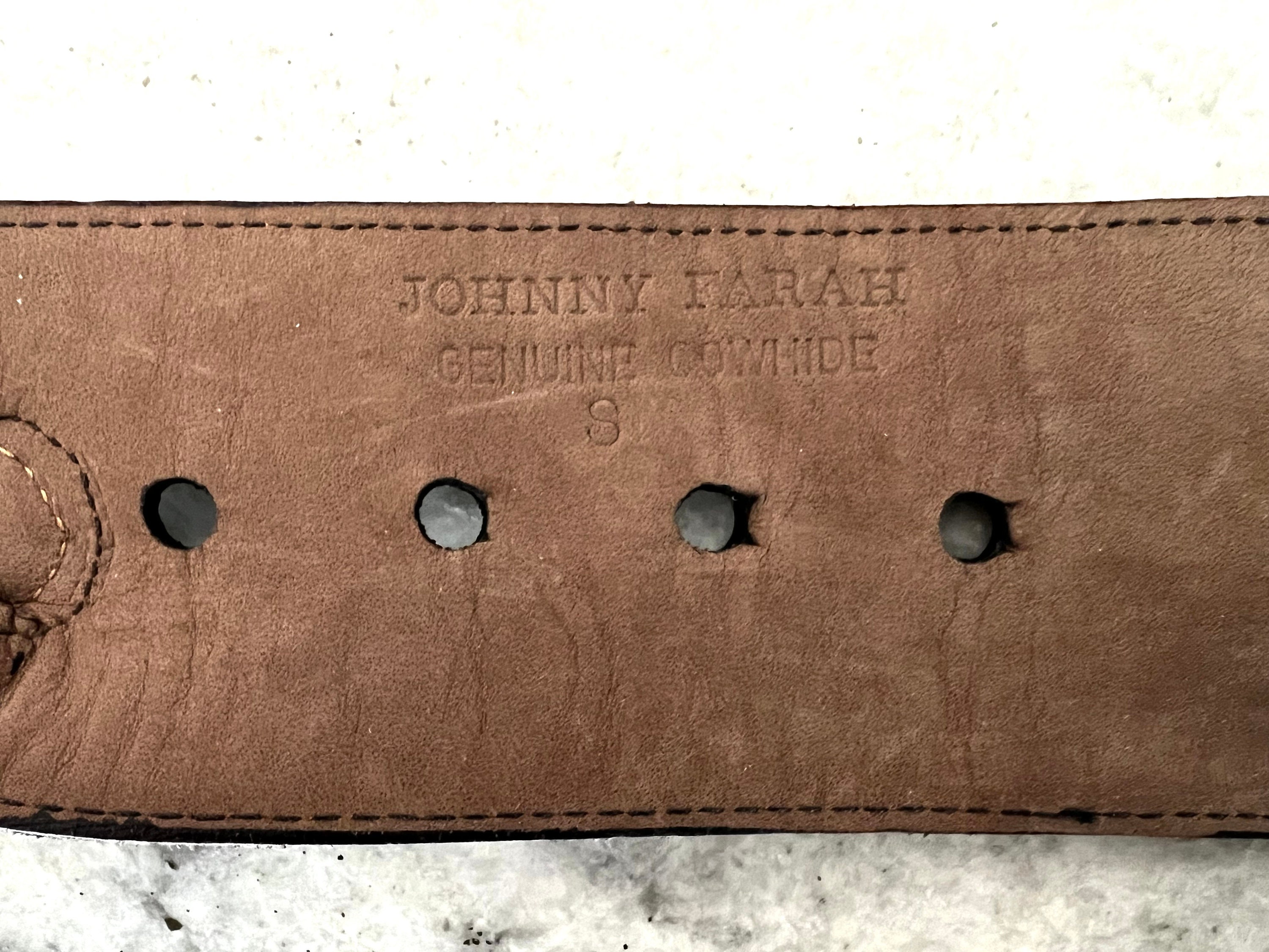 Vintage 80s Johnny Farah Cowhide Brass Chain Belt Women main image 3