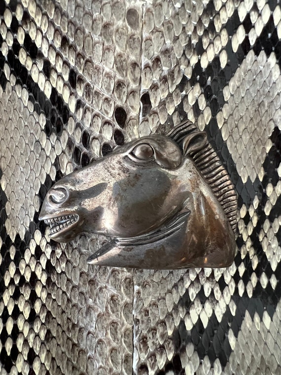 Kieselstein-Cord NY Belt (Horse) KIESELSTEIN CORD Horse Head Art Bronze Gold Buckle Brown  main image 4