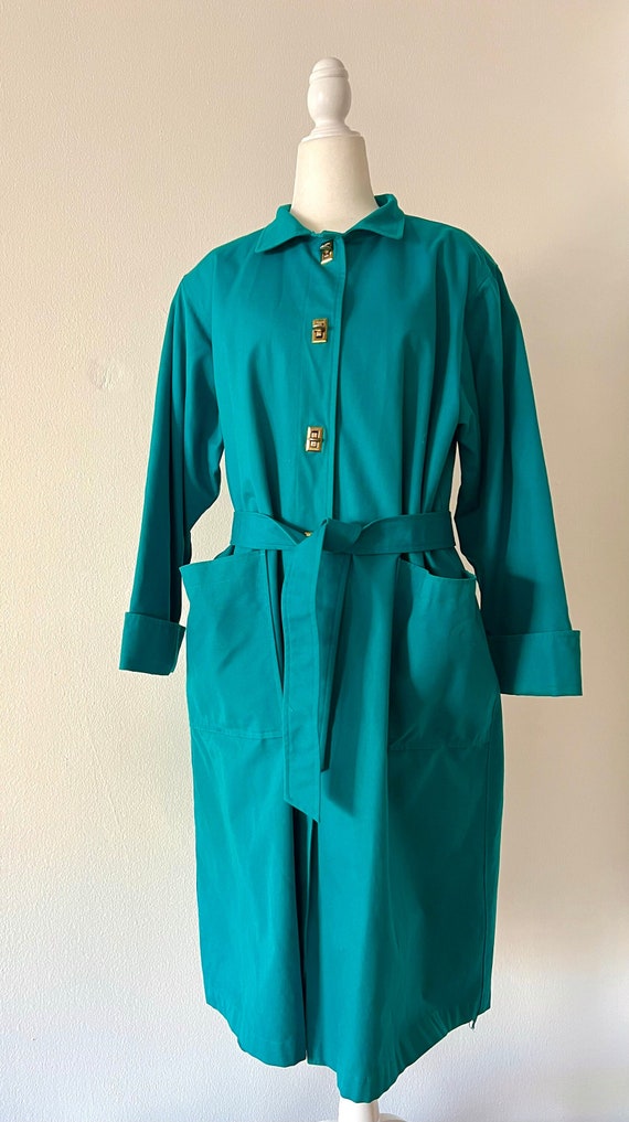 Vintage EVAN PICONE 70’s-early 80’s Teal Trench/Ra