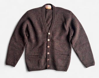 Vintage Cardigan / Mohair Cardigan / 1960s Campus Fuzzy Mohair