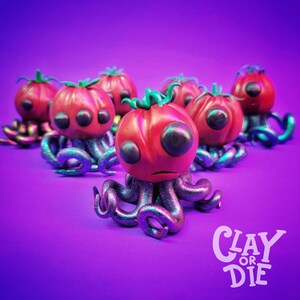 Tomato Terrestrials - Polymer Clay Creepy Cute Halloween Figurines Decor
