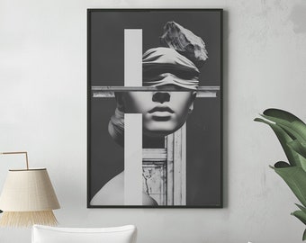 Disjoin: Surreal wall art Rene Magritte-inspired digital print futuristic art