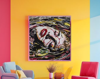 Going under: Retro futurism moody maximalism Lichtenstein inspired artwork