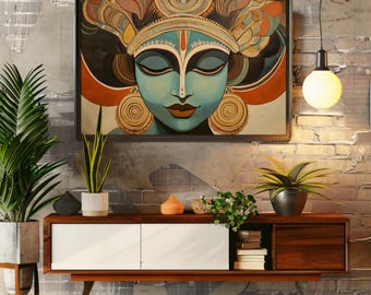 Resting Kathakali: Kerala mural painting hindu dancer indian folk art