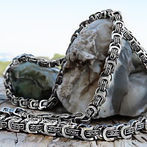 925K Sterling Silver, Byzantine Chain Necklace, Solid Silver, Chain Necklace, Oxidized Silver Chain, Silver Necklace For Men, Gift For Men