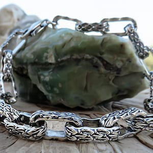 925K Sterling Silver Byzantine Chain Bracelet for Men