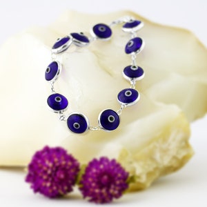Sterling Silver Turkish Evil Eye Bracelet: Lucky Protection