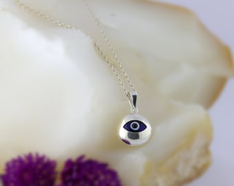 925K Sterling Silver Turkish Evil Eye Charm Necklace
