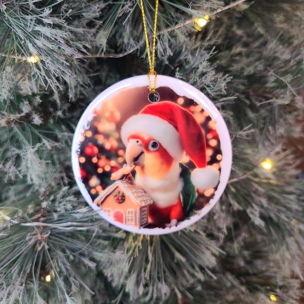 Caique Parrot -  Christmas Ornament - Metal or Ceramic Bird Lover Gift
