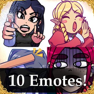10 Emotes! | 20% Off Custom Emoji for Streamers & Discord Servers, Original Character Emoticon, OC Display Picture Digital Art Commission