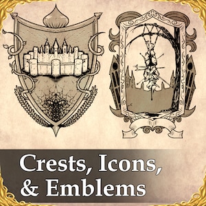 Crests, Icons & Emblems | Original Designs for DnD Campaigns, Magic, Skills, Locations, Maps, Family Crests, Deities, Digital Art Commission