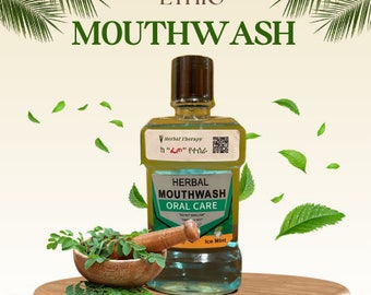 Organic Herbal Mouthwash with Garden Cress | teeth whitening | healthy gums | mouth rinse  | alcohol free | Moringa  Ethio-Medicine