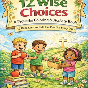 12 Wise Choices: A Proverbs Wisdom Coloring Book for Kids